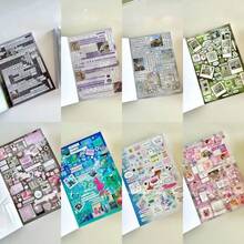 32sheets Korean Die-Cutting Stickers Book Frosted Sparkling Multiple Styles Collection Decorative Stickers School Supplies, Back To School - Color - View 4