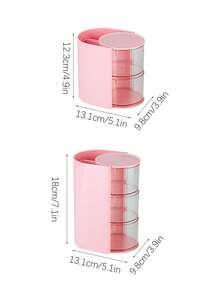 2/3层化妆品收纳盒，抽屉式桌面化妆品收纳盒，迷你简约首饰盒，首饰盒，饰品盒，多层学生文具架，文具盒，儿童首饰盒，玩具盒，展示盒，展示架，防尘防水，易于整理，适用于办公桌、宿舍、卧室、书桌，可收纳铅笔和小物件，适合校园生活和珠宝爱好者。 - 旋轉盒 - 查看 8