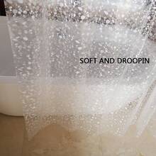 Half Translucent Pebble Shower Curtain, 12mil Thick Waterproof Mildew Resistant Bathroom Curtain, 3D Textured Tub Shower Liner, Room Divider, Water & Oil Proof