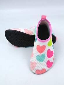 1双儿童夏季水鞋，户外水鞋，瑜伽鞋，卡通防滑透气沙滩鞋，训练鞋，女童卡通图案圆头布艺运动水袜 - 彩色 - 查看 5