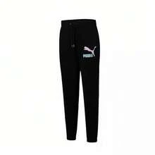 Puma 純棉針織運動跑步健身訓練束腳長褲 - 黑色 - 查看 2