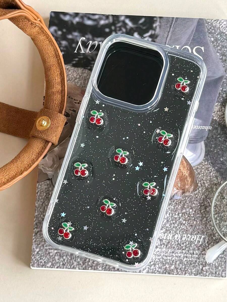 Nuevo estuche de teléfono con decoración de cerezas apto para 16 Pro Max/15 Pro Max/14 Pro Max/13 Pro Max/12 Pro Max/15 Pro/16 Pro/14 Pro/13/14/12/11/16 Plus