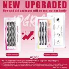 FADVAN FADVAN 1 Pc Eyelash Comb Tweezers+60pcs 40D 8-14MM Mix DIY Heat Bonded Cluster Lashes Extension Tweezer Stainless Steel Anti-Static Non-Magnetic Makeup Tools