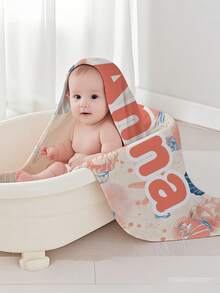 1pc Customized Text Printed Bath Towel, Beach Towel, Children's Towel, Pool Towel, Bathroom Towel, Vacation Gift, Beach Towel, Outdoor Travel, Beach Essential, Beach, Pool, Bathroom, Swimming Hall, Multi-Functional, Ornamental, Letter, Stylish, Modern, Colorful, Cute, Adorable, Casual, Custom, Personalised, Unique, Customized, Ideal Gifts For Him, Ideal Gifts For Her - Multicolor - View 4