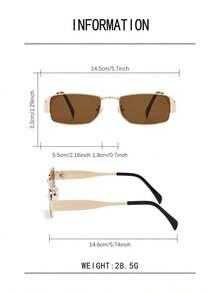 1 件朋克风格简约方形小框 Y2K 时尚女士时尚眼镜，街头时尚复古金属框架黑色时尚眼镜，带旅行海滩派对节日配饰学院风，适合返校几何形状 - 彩色 - 查看 7