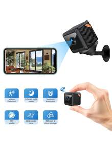 1080P WiFi Hidden Camera, Wireless Indoor Home Office Security Camera, Nanny Cam, Mini Pet Camera With Long-Lasting Battery, Video Monitoring With Motion Detection App Control