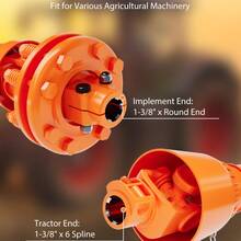 Huisuilinss PTO Shaft 1 3/8" PTO Drive Shaft, 6 Spline Ends PTO Driveline Shaft, Series 4 Tractor PTO Shaft, 31.5"-41"/43"-57" Brush Hog PTO Shaft, Black PTO Shaft For Finish Mower, Rotary Cutter - Burnt Orange - View 3