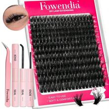 Fowendia Lash Clusters Kit Fluffy 80D Individual Lashes D Curl Cluster Eyelash Extensions 10-18mm DIY Lash Extension Kit Lash Bond And Seal Waterproof, Lash Applicator, Thick False Eyelashes Kit - 80D-kit(Fluffy) - View 1