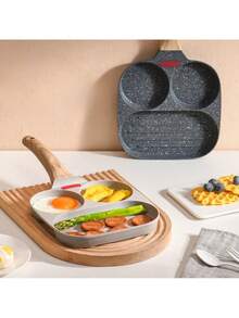 Multifunctional Frying Pan 2 Holes Eggs Burger Non-Stick Pan With Handle - 彩色 - 查看 2