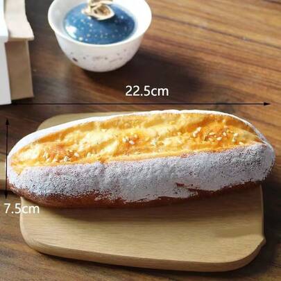 1 件逼真的面包片模型，美食摄影道具（手工制作，可能不完全相同）