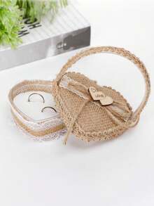 1 件珠宝收纳盒女士珠宝盒节日周年求婚戒指、婚礼花童结婚戒指收纳盒（不含戒指）