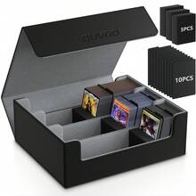 Trading Card Storage Box For 1800+, Leather Storage Box With Strong Closure, Card Box With 10 Dividers And 3 Foam Stoppers, Commander Deck Box Fit MTG And Sport Cards