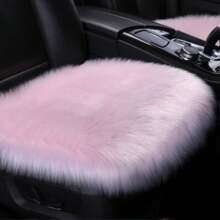 1pc Long Plush Car Seat Cushion, Soft & Warm Material, Suitable For All Seasons And Car Models