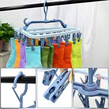 NetHong 32 Peg Dryer Washing Line Airer Clothes House Underwear Socks Pants Hanger - Blue - View 6