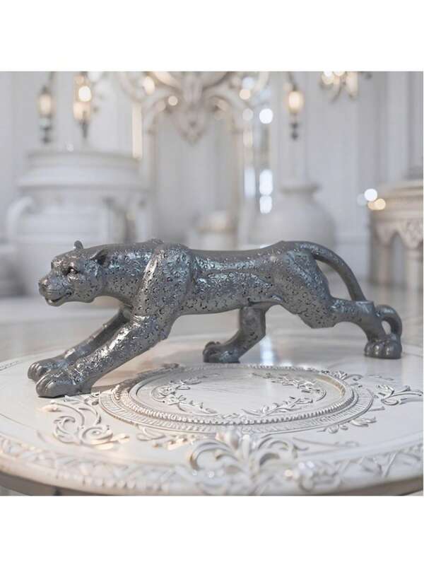 5pcs Resin Leopard Sculpture In Assorted Colors, Ideal For Home Decor Animal Figurine, Living Room, Desk, Cabinet, Holiday Gift & Tabletop Decoration
