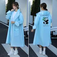 Lächelnde Panda Mode Regenjacke mit verlängertem EVA Material, haltbar und atmungsaktiv für Herren und Damen, geeignet für Outdoor Wandern | Elektrisches Fahrrad Fahren Regenjacke