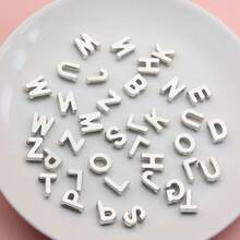 80pcs Of Fashionable Simple Acrylic Mixed Color, 26 English Letter Beads, Handmade Loose Beads, DIY Jewelry Accessories - Silver - View 2
