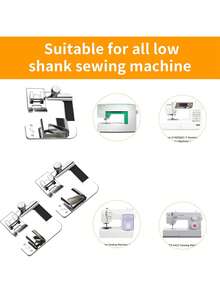3 种尺寸卷边压脚缝纫机压脚卷边压脚套装（1/2 英寸、3/4 英寸、1 英寸）适用于 Singer、Brother、Janome 和其他低柄适配器（卷边压脚） - 銀色 - 查看 6