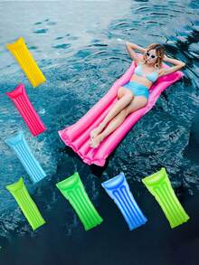 1 件超大号（69 英寸）纯色充气泳池躺椅 | 超大加厚 PVC 成人漂浮垫，简约水上漂浮筏（175x45 厘米）| 夏季休闲必备