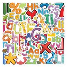 100 piezas de calcomanías de dibujos animados, calcomanías de números, calcomanías de letras, calcomanías de palabras, calcomanías de colores, calcomanías lindas, calcomanías de recompensa, calcomanías de vinilo resistentes al agua para botellas de agua, computadoras, portátiles, teléfonos, equipaje, cuadernos, refrigeradores