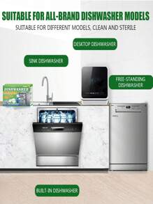 1 pieza Limpiador/Descalcificador para lavadora y lavavajillas - Pastillas de limpieza profunda para lavadoras de carga frontal y superior de alta eficiencia, desodorizante séptico, limpia el tambor interior y el sello del tanque de lavandería