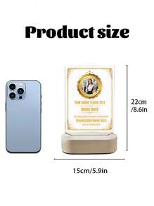 [2D Flat] Acrylic Award Plaques Personalized With Your Text Name And Photo - Plaque With Wooden Stand Customized For Employee Appreciation Recognition Retirement - Custom Awards For Employees Co-Worker Friends, School Supplies,Back To School