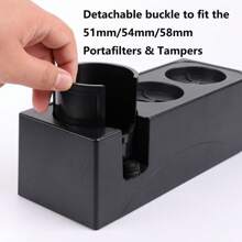 1 pieza Estación de prensado de espresso, Estera para tamper de espresso, Soporte para portafiltros de café de 51/53/58mm, Tamper y distribuidor de plástico, Caja organizadora de 3 en 1 de accesorios de espresso para herramientas de barista en mostradores/tiendas/mesas de trabajo