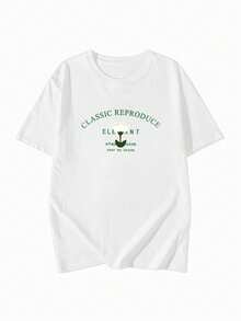 200g Pure Cotton T-Shirt 2025 Summer Ladies New Short Sleeve Pure Cotton Holiday Pattern Short Sleeve Round Neck Couple Wear Small Shirt Tops - 白色 - 查看 3