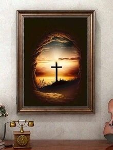 5D 全钻马赛克艺术 - 钻石画手工艺术套件、十字架画 DIY 手工礼品家居装饰