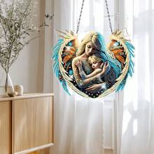 2D flache Kristall Diamant Stickerei Kunstset, einseitig Mutterliebe Thema Deko, Acryl Heimdekoration Anzeigeplatte, Handwerk, Feiertagsgeschenk, geeignet für Schlafzimmer, Büro, Wohnzimmer, Arbeitszimmer