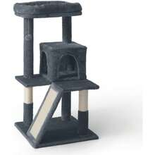 Local Delivery-CAPHAUS Tall Climbing Modern Indoor Play Tower For Large Cats Kittens, 70-Inch With Top Perch, Cat Cave Condo, Cat Tree W Hammock, Multi-Level Cat Activity Tree W Cute Scratching Posts - 煙灰色 - 查看 1