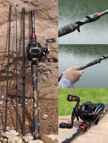 SOUGAYILANG 4节高碳超轻鱼竿（1.8米-2.1米），配不锈钢导环和石墨轮座，提供旋转和抛竿型号 - 彩色 - 查看 10