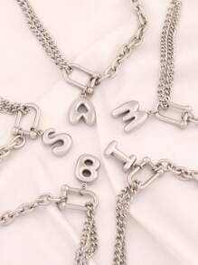 1 pièce Bracelet à pendentif lettre en acier inoxydable de A à Z pour femmes, lettre initiale U forme de fermoir en or punk, chaîne de charmes bracelets bijoux