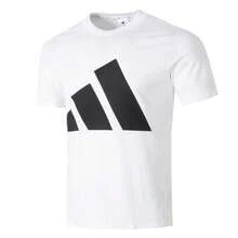 Adidas Men's Round Neck White Short Sleeve Tee, Soft & Comfortable Casual Sportswear, JE8943