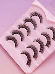 5 Pairs Of Natural False Eyelashes Fluffy And Soft 3D Mink Eyelashes Long Silky Eyelashesdaily Work Meetings Natural False Eyelashes Comfortable To Wear With Eyelashes Hand-Made Wing Elongated Natura Full False Eyelashes Free Eyelash Tweezers And Eyelash Brushes Flying Policewoman, Bride, Student Birthdays Are All Available