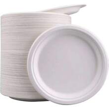 80/50/30/20/10/5pcs 9-Inch Large Capacity White Disposable Plates, Suitable For Outdoor Picnics, School Events, Family Gatherings, Camping, And Holiday Celebrations - Multipurpose Paper Plates