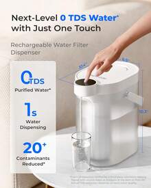 Waterdrop 0 TDS Water Filter Pitcher, Rechargeable Powerful Electric Instant Pitcher, Reduces Chlorine And Lead, 3.5L Countertop Water Filtration System With 1 Filter - WD-eD05TW - View 4