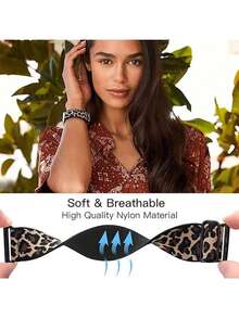 Nylon Watch Band, Compatible With Apple Watch Bands 38mm, 40mm, 41mm, 42mm, 44mm, 45mm, 46mm, 49mm. Soft, Breathable, Elastic Nylon Band. Compatible With Apple Watch Series Ultra/11/10/9/8/76/5/4/3/SE. Men's And Women's Sports And Casual Watch Bands., Easy To Wear - Leopard - View 3