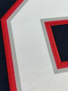 Atonmore Camiseta casual de cuello en V con bordado y costuras de manga corta, color azul, para hombre - Estilo jersey de fútbol americano, rugby y deportivo