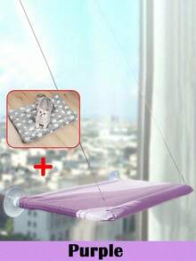 1 pieza Hamaca para gatos Cama colgante para mascotas Cama de ventana para gatos y perros pequeños Asiento de ventana soleado con manta Capacidad de soporte de 5kg Accesorios para mascotas - Multicolor - Ver 31