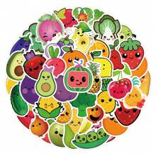 60pcs Fruit Cartoon Graffiti Sticker, For Decorating Stationery, Cup, Suitcases, Mobile Phone, Notebook