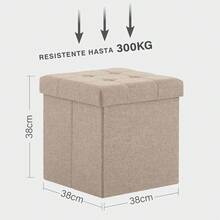 Madera Nieve 带储物空间的木制雪地长凳，带软垫长凳、凳子、行李箱，承重高达 300 公斤，非常适合返校宿舍储物 - 米色 - 查看 9