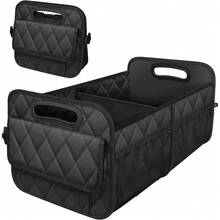 New  Car Trunk Organizer And Storage With 6 Big Pockets, Waterproof Polyester Trunk Organizer For SUV, Minivan, Truck (Large, Black) - 黑色大號 - 查看 1