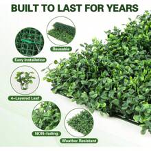 1 pièce panneau de haie artificielle en buis de 40 x 60 cm avec protection UV, écran de haie pour intimité, protection solaire, convient pour les événements, l'extérieur, l'intérieur, le jardin, la clôture, les murs de la cour, le patio, le jardin, les allées, l'arrière-plan, l'intérieur et l'extérieur ou votre propre conception créative pour les fêtes, les mariages, les décorations de Noël.