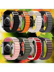 1PC Alpine Loop Band Compatible With Apple Watch S10 42mm S10 46mm 49mm 45mm 44mm 42mm 41mm 40mm 38mm, Unisex AppleWatch Strap Fashionable Casual Business Watchbands Compatible With IWatch S10 9 8 7 6 5 4 3 2 1 SE Ultra, Breathable Comfortable Sport Bracelet Adjustable Replacement Wrist Strap Smart Watch Accessories