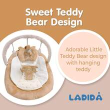 LADIDA Soft Brown Rocker – Soothing Music And Gentle Vibration, Cushioned Material, 3-Point Adjustable Seat - Brown - View 8