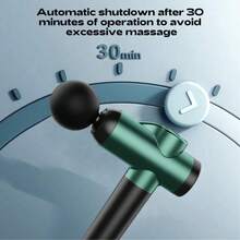 1支按摩枪，深层组织背部按摩器，强力冲击式按摩枪，旅行按摩器，便携式冲击波电动肌肉按摩器，颈部按摩器，99档速度调节，液晶显示屏，8个可更换按摩头，便携式手持健身器材，适合家庭和办公室使用，缓解肌肉紧张