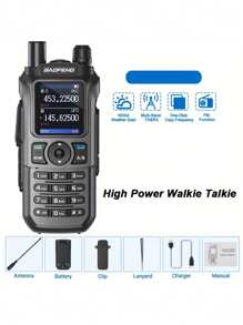 Walkie Talkie, Portable Multi Band Walkie Talkie, Handheld Wireless Copy Frequency Intercom, Type-C Rechargeable Walkie Talkie, Two Way Radio, High Power And Large Capacity