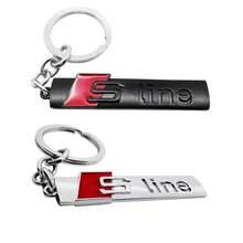 Brelok do kluczy samochodowych, emblemat samochodowy, akcesoria do kluczy do Audi Sline A4L A6L A4 A3 A6 A7 A8 A5 B8 B5 Q5 B6 Q7 S3 S4 S5 S6 S2 S1 Q8 - one-size - Zobacz 1