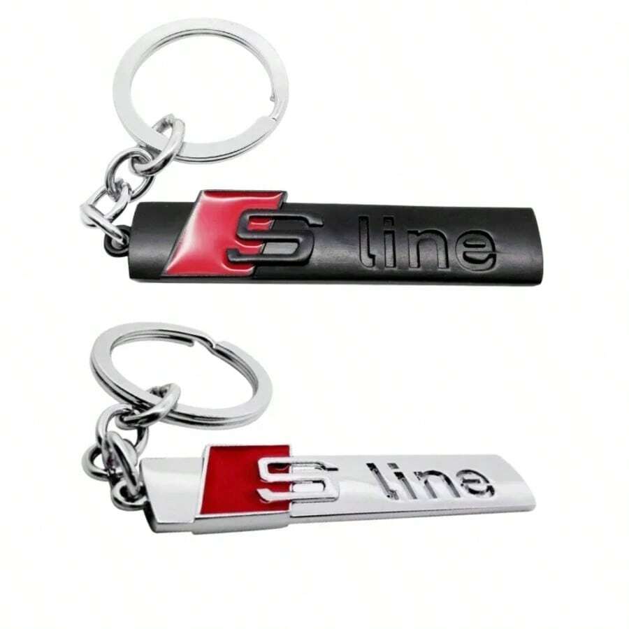 Brelok do kluczy samochodowych, emblemat samochodowy, akcesoria do kluczy do Audi Sline A4L A6L A4 A3 A6 A7 A8 A5 B8 B5 Q5 B6 Q7 S3 S4 S5 S6 S2 S1 Q8 - one-size - Zobacz 1